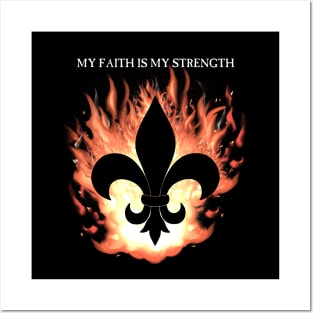 Flaming Fleur de lis Strength! Posters and Art